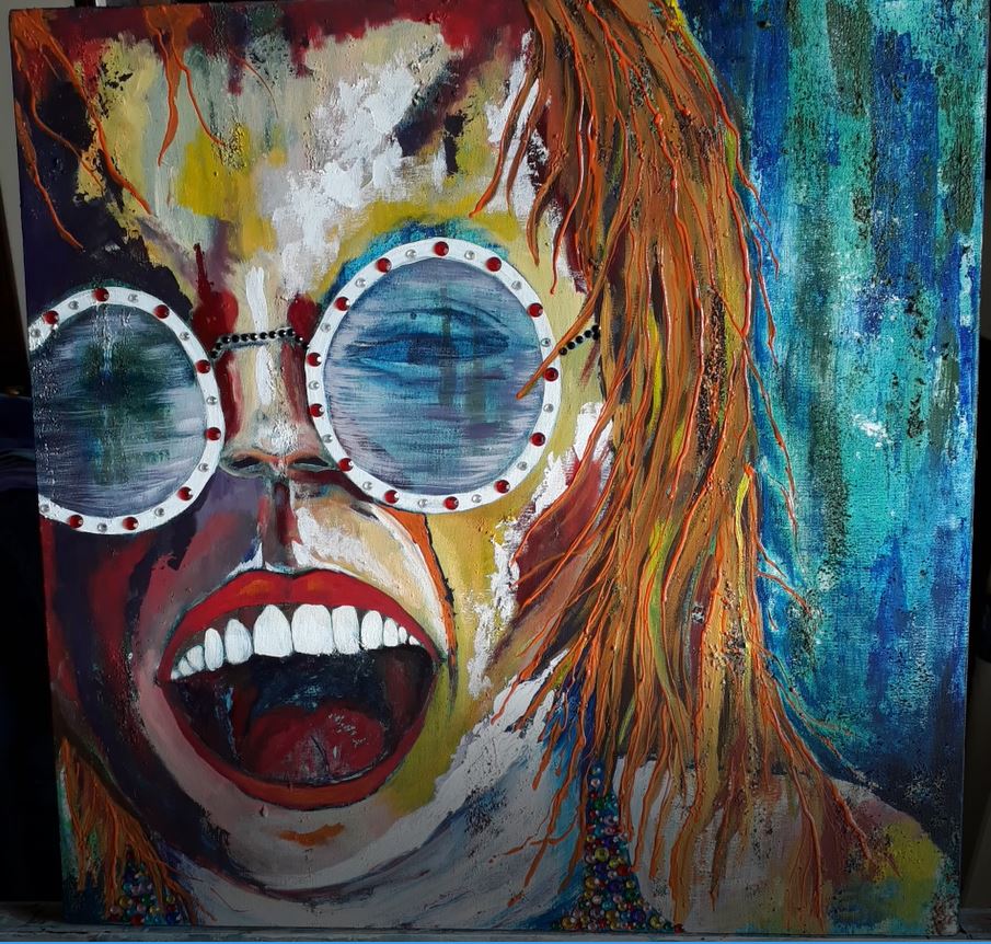 pintura contemporanea de um rosto feminino contemporary painting of a woman face