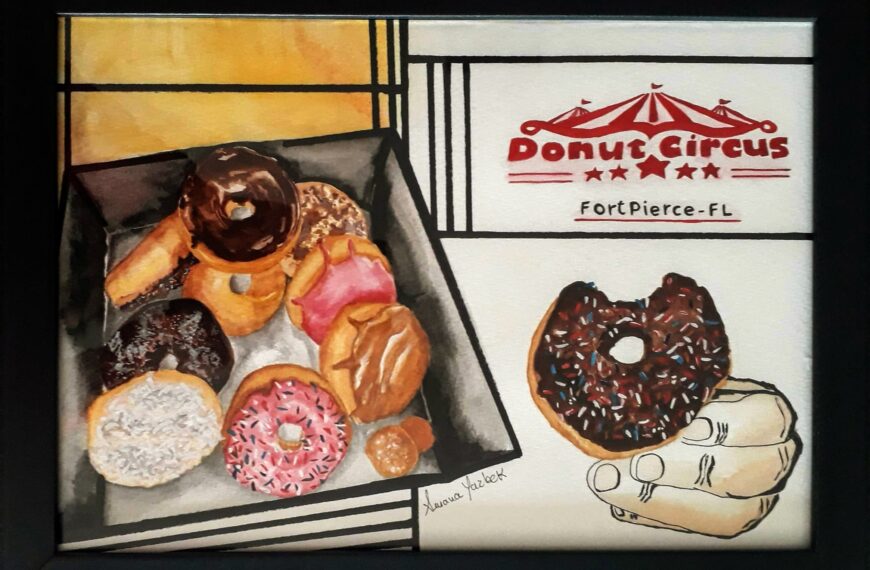 aquarela de donuts , watercolor donuts painting