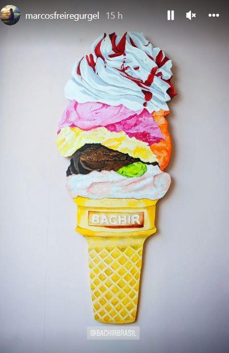 sorvete pintado com tinta acrilica ice cream acrylic painting
