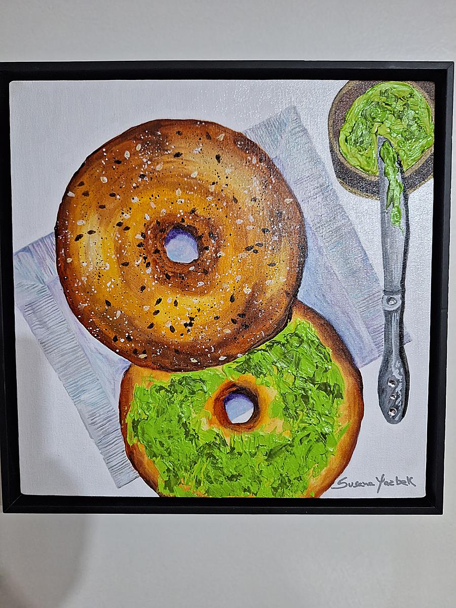 pintura de donuts com tinta acrílica e textura donuts paint whit acrylic and texture