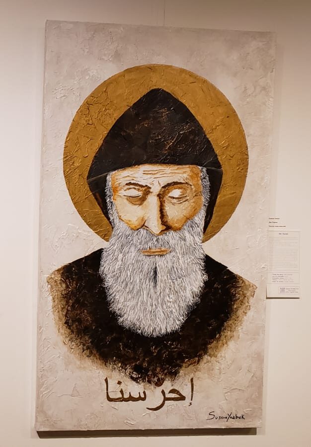 quadro pintado do padre charbel