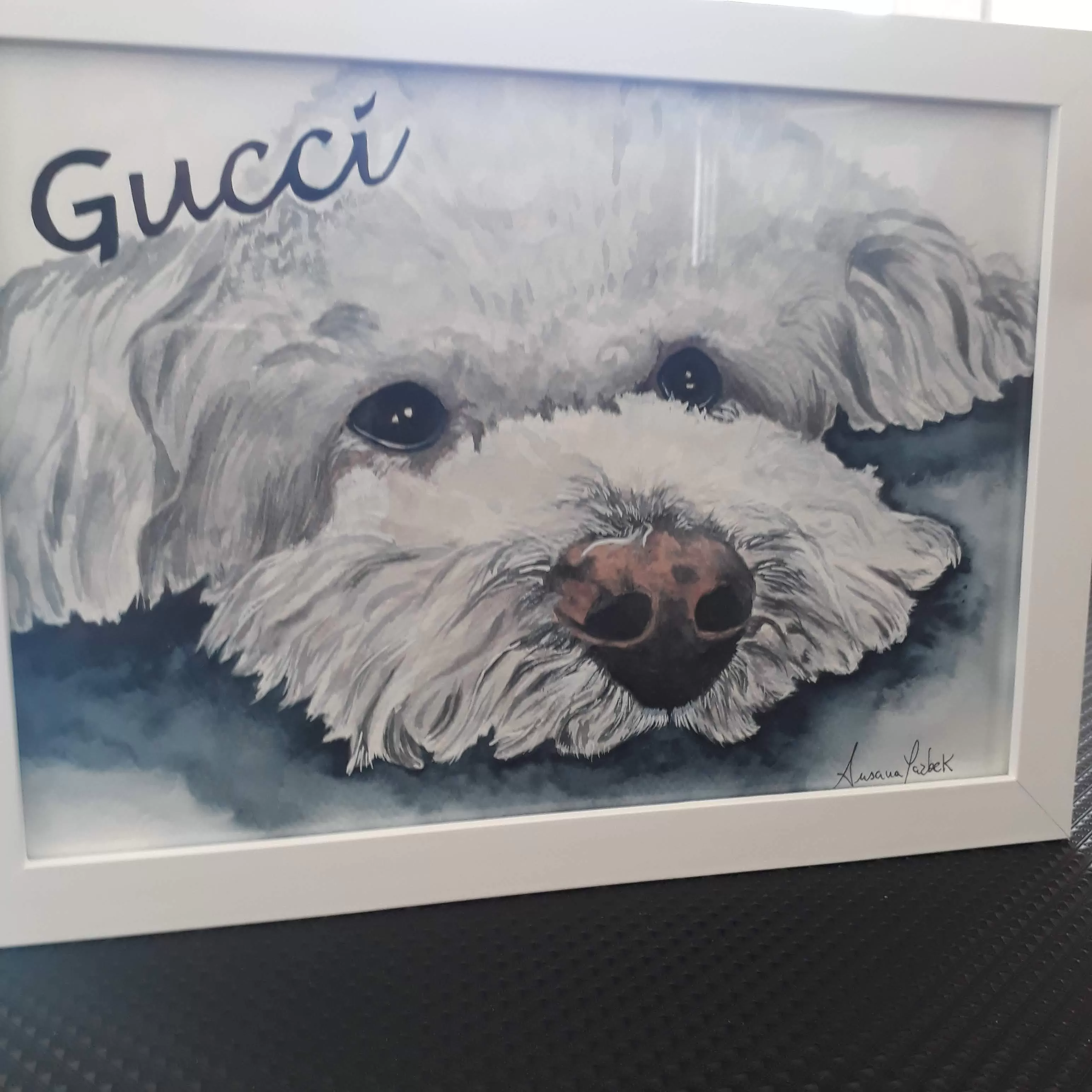 cachorro pintado em aquarela watercolor dog painting